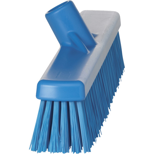 Combo Bristle Push Broom Head, Coarse/Fine Bristles, 16-1/2", Polyester, Blue Fastek