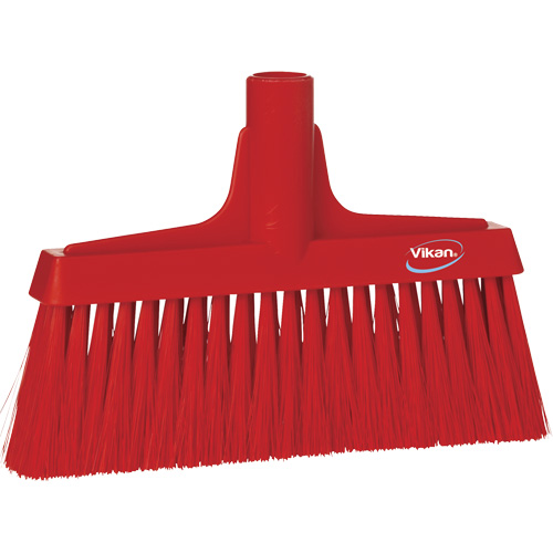 Upright Broom Head, Coarse/Fine Bristles, 10-1/4", Polyester, Red Fastek