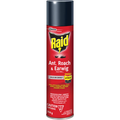 Insecticide contre fourmis, coquerelles et perce-oreilles Raid, 350 g, &agrave; base de solvant Fastek