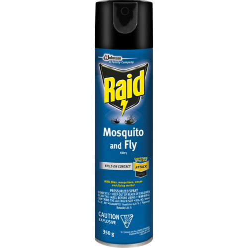 Insecticide contre les moustiques et les mouches Raid, 350 g, &agrave; base de solvant Fastek