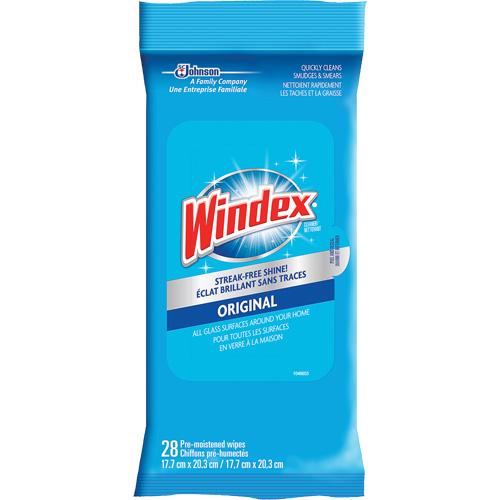 Lingettes nettoyantes pour verre et surfaces de Windex, Sachets Fastek