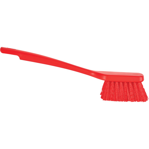 ColorCore Short Handle Brush, Stiff Bristles, 12" Long, Red Fastek