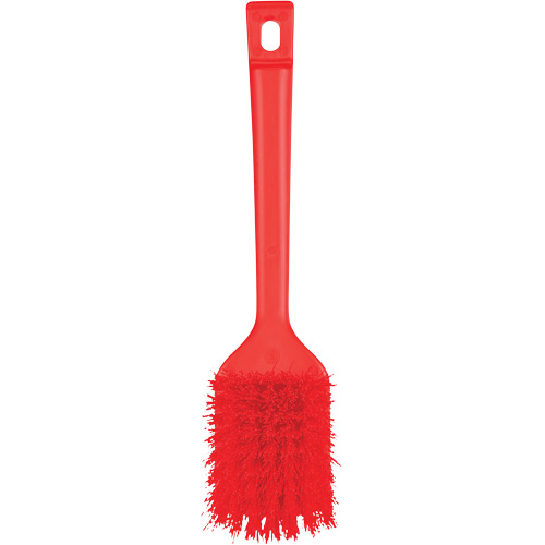 ColorCore Short Handle Brush, Stiff Bristles, 12" Long, Red Fastek