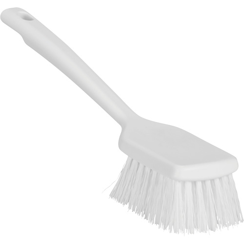 ColorCore Short Handle Brush, Stiff Bristles, 12" Long, White Fastek
