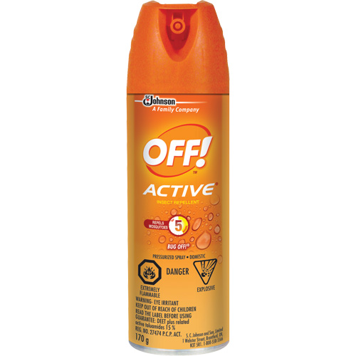Insectifuge Off! Active, DEET &agrave; 15 %, A&eacute;rosol, 170 g Fastek