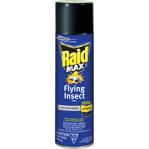 Raid&reg; Max&reg; Flying Insect Killer, 500 g, Aerosol Can, Solvent Base Fastek