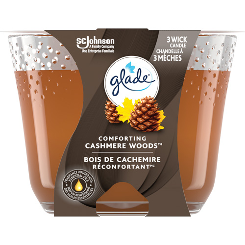 Glade&reg; 3-Wick Candle, Cashmere Woods&reg; Fastek