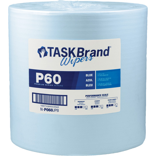 Chiffons de premi&egrave;re qualit&eacute; P60 TaskBrand, Tout usage, 13" lo x 12" la Fastek