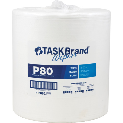 Chiffons de premi&egrave;re qualit&eacute; P80 TaskBrand, Robuste, 13" lo x 12" la Fastek