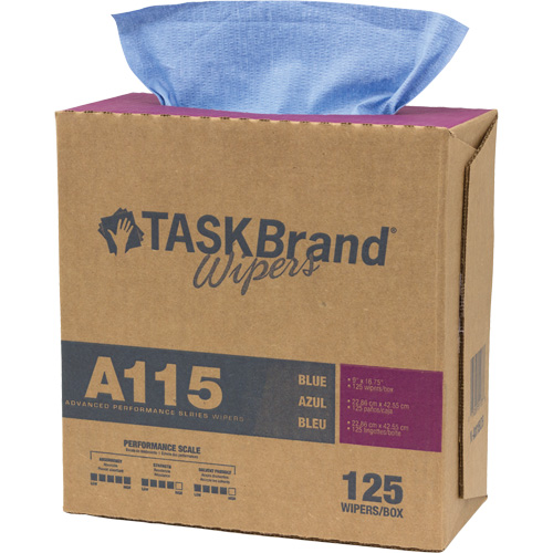 TaskBrand&reg; A115 Advanced Performance Wipers, Heavy-Duty, 16-3/4" L x 12" W Fastek