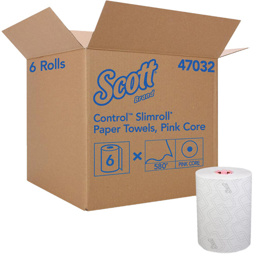 Serviettes Slimroll* de Scott en rouleau dur, 1 pli, Standard, 580' lo Fastek