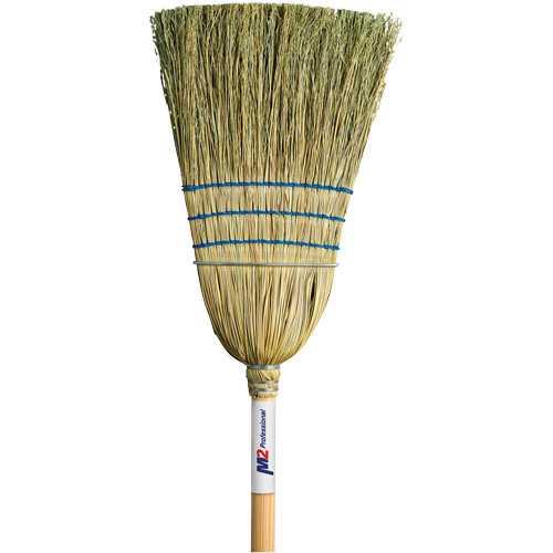 Heavy-Duty Corn Broom, 3-String, Wood Handle Fastek