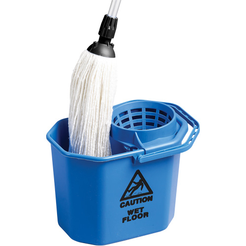 Heavy-Duty Mop Cone Pail, Strainer, 3 US Gal. (12 Quart), Blue Fastek