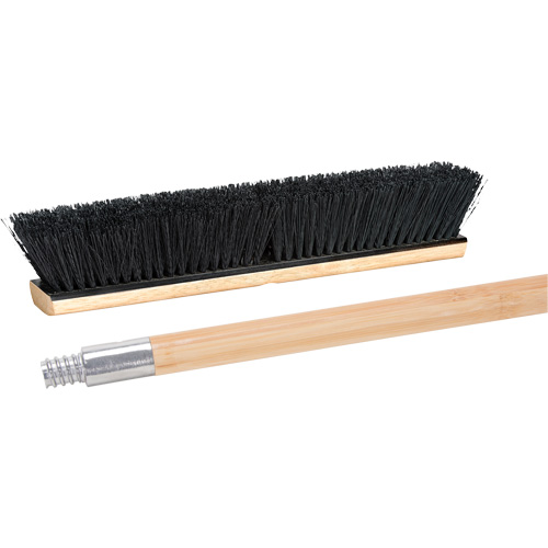 Balai-brosse avec manche &agrave; filetage m&eacute;tallique, 24", Moyen, Soies Tampico Fastek