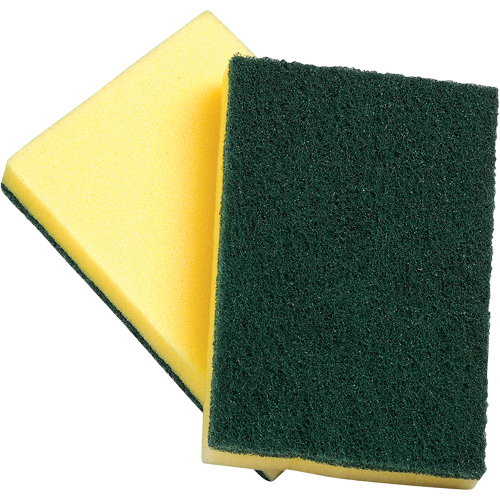 Sponges with Scouring Pad, Scrubbing, 4" W x 6" L Fastek
