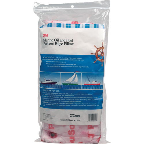 Tampon de fond de cale pour huiles et carburants nautiques, Huile seulement, 15" lo x 7" la, 12,1 gal absorption/pqt Fastek