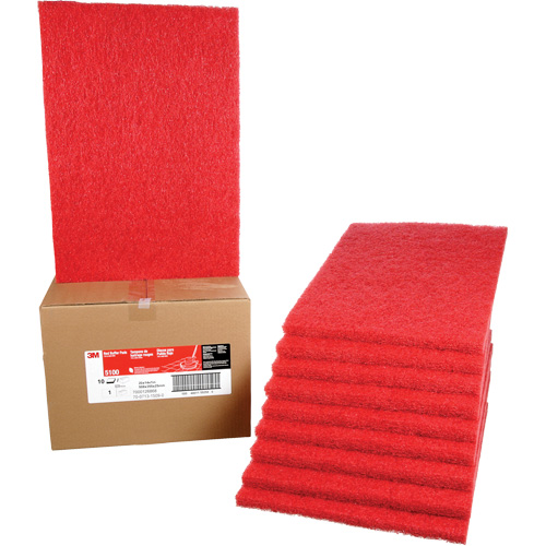 Tampon de nettoyage pour tapis, 14" x 20", Lustrage/Nettoyage, Rouge Fastek