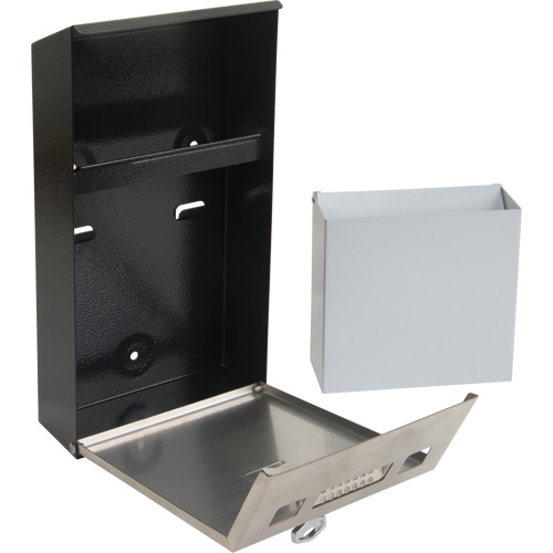 Smoking Receptacle, Wall-Mount, Stainless Steel, 1 Litre Capacity, 11-4/5" Height Fastek