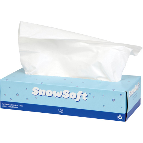 Snow Soft Premium Facial Tissue, 2 Ply, 7.4" L x 8.4" W, 100 Sheets/Box Fastek