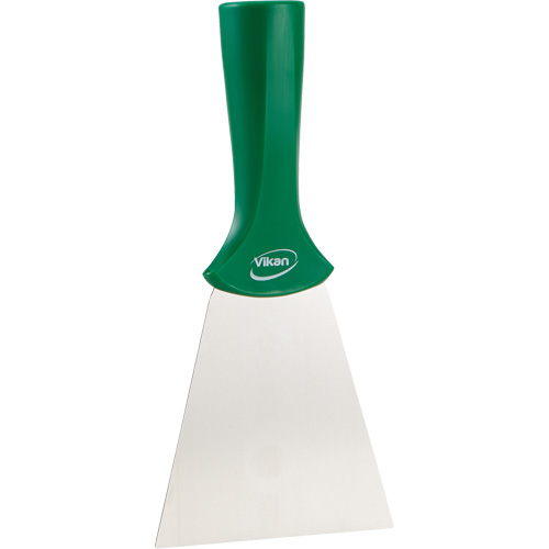 Handle-Mounted Stainless Steel Scraper, Green, 4" W x 8" L Fastek