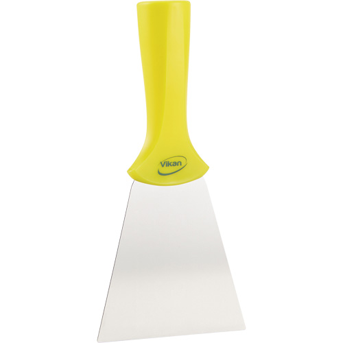 Handle-Mounted Stainless Steel Scraper, Yellow, 4" W x 8" L Fastek