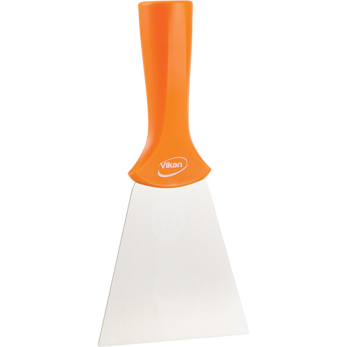 Handle-Mounted Stainless Steel Scraper, Orange, 4" W x 8" L Fastek