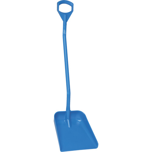 Ergonomic Large Blade Shovel, 51" Length, Plastic, Blue Fastek