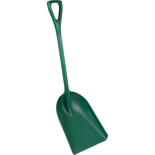 One-Piece Metal Detectable Shovel, 13-3/4" x 17" Blade, 42-1/2" Length, Plastic, Green Fastek