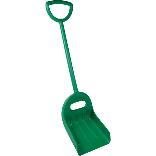 Double Grip Wide Shovel, 14" x 18" Blade, 47-1/2" Length, Plastic, Green Fastek