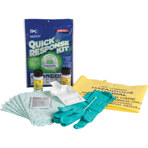 Trousse dintervention rapide pour d&eacute;versements de produits chimiques Hazwik, Mati&egrave;res dangereuses, Sac, Absorbance de 0,33 gal. US Fastek