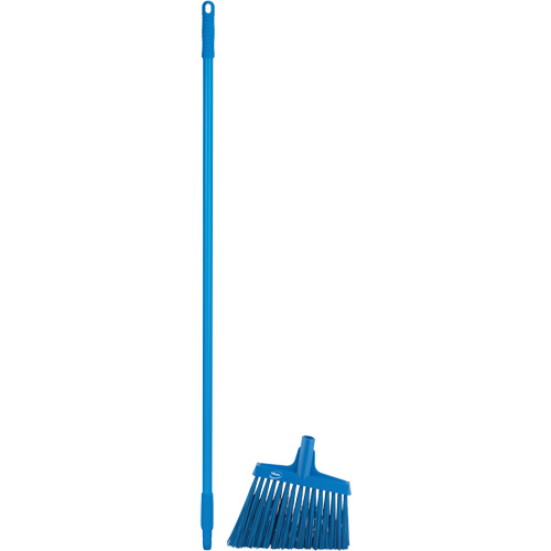 T&ecirc;te &agrave; balai en angle avec manche en m&eacute;tal, Crins Extra-ferme, 12", Polyester, Bleu Fastek