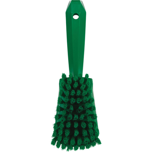 Short-Handled Washing Brush, Soft Bristles, 10-1/2" Long, Green Fastek