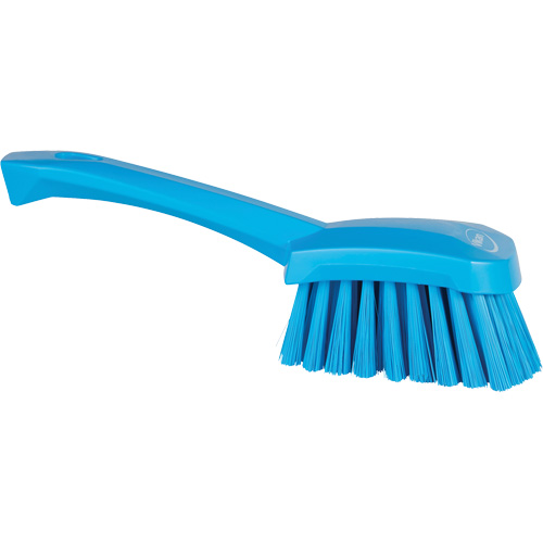 Short-Handled Washing Brush, Soft Bristles, 10-1/2" Long, Blue Fastek