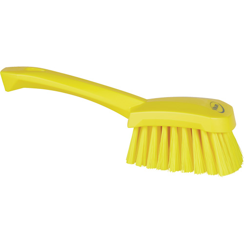 Brosse &agrave; r&eacute;curer avec manche court, Soies Doux, Longueur de 10-1/2", Jaune Fastek