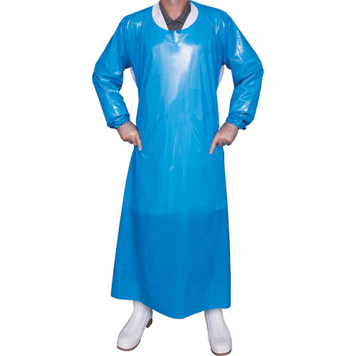 Top Dog 6 Mil. Gown, Large, Blue, Polyurethane Fastek