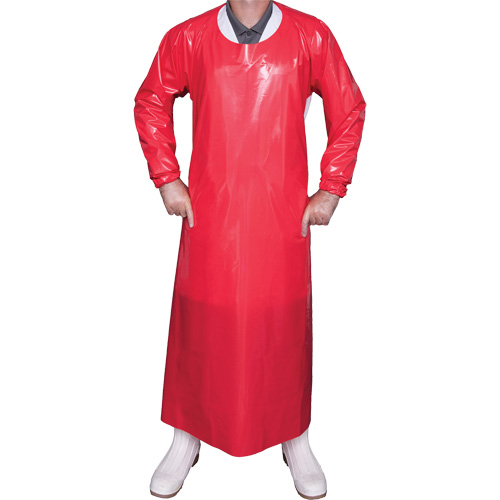 Top Dog 6 Mil. Gown, X-Large, Red, Polyurethane Fastek