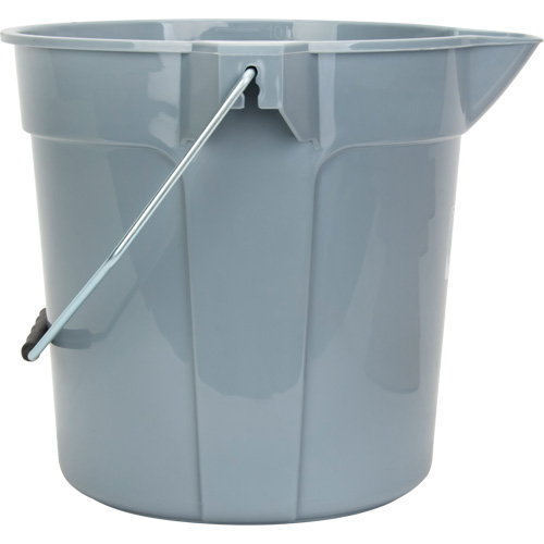 Round Bucket with Pouring Spout, 2.64 US Gal. (10.57 qt.) Capacity, Grey Fastek