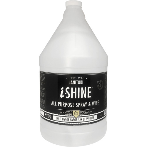Nettoyant polyvalent &agrave; vaporiser et essuyer Janitori i-Shine, 4 L, Cruche Fastek