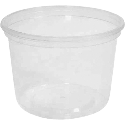 MicroGourmet 16 oz. Clear Deli Container without Lid, Plastic, Round Fastek