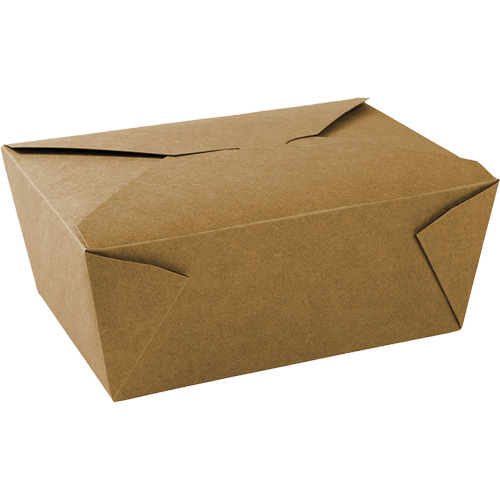 Kraft Take Out Food Containers, Corrugated, Rectangular Fastek