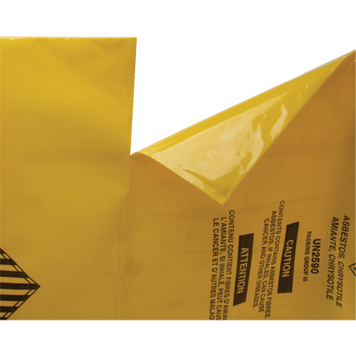 Hazardous Waste Liners, Asbestos, 40" L x 26" W, 3 mils Fastek