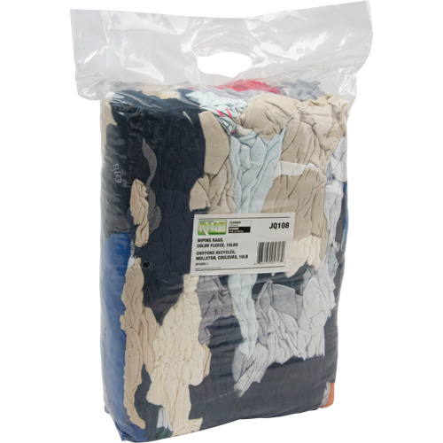 Recycled Material Wiping Rags, Fleece, Mix Colours, 10 lbs. Fastek
