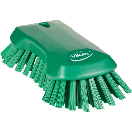 Hand Brush, Extra Stiff Bristles, 9-1/10" Long, Green Fastek
