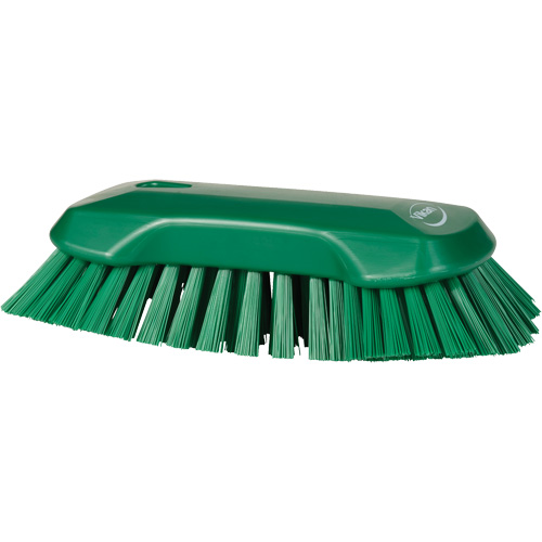 Hand Brush, Extra Stiff Bristles, 9-1/10" Long, Green Fastek
