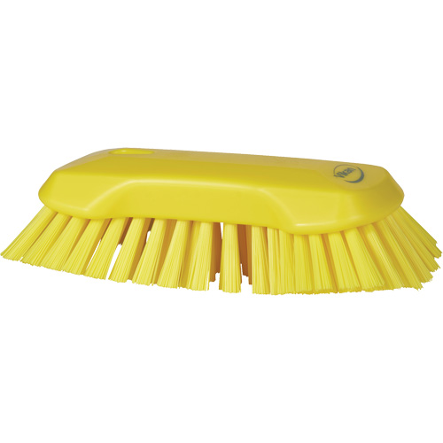 Hand Brush, Extra Stiff Bristles, 9-1/10" Long, Yellow Fastek