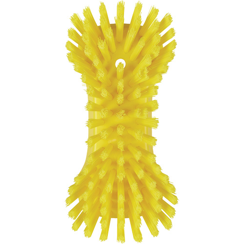 Hand Brush, Extra Stiff Bristles, 9-1/10" Long, Yellow Fastek