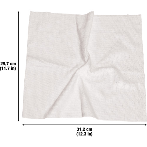 Chiffons lavables pour le nettoyage, Microfibre, Blanc Fastek