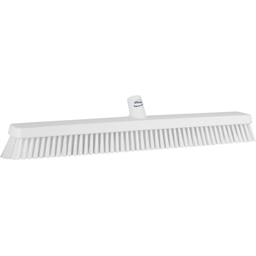 Heavy-Duty Push Broom, Fine/Stiff Bristles, 24", White Fastek