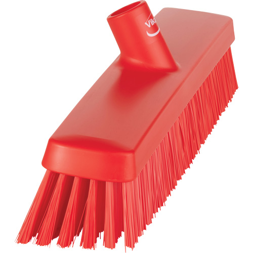 Push Broom Head, Fine/Stiff Bristles, 16-1/2", Polyester/Polypropylene, Red Fastek