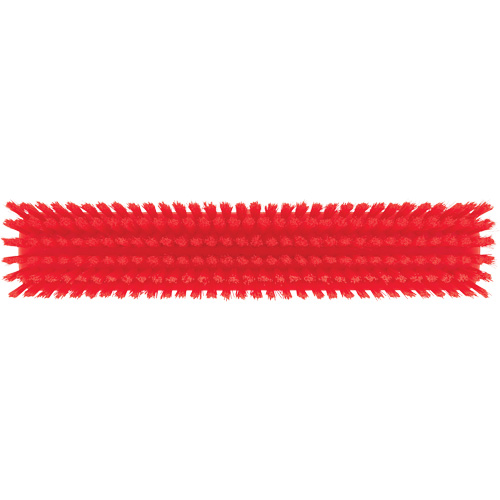 Push Broom Head, Fine/Stiff Bristles, 16-1/2", Polyester/Polypropylene, Red Fastek